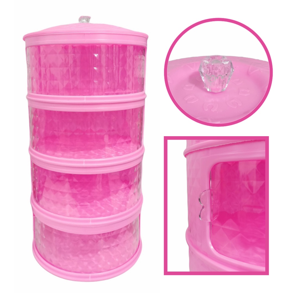 WU72J Multi-layer Rak plastik penyimpanan tempat makanan penutup sayuran tudung saji susun TUDUNG SA