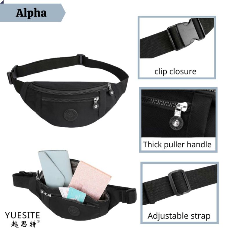 TAS PINGGANG WANITA FASHION IMPORT YUESITE ALPHA ORIGINAL WAISTBAG