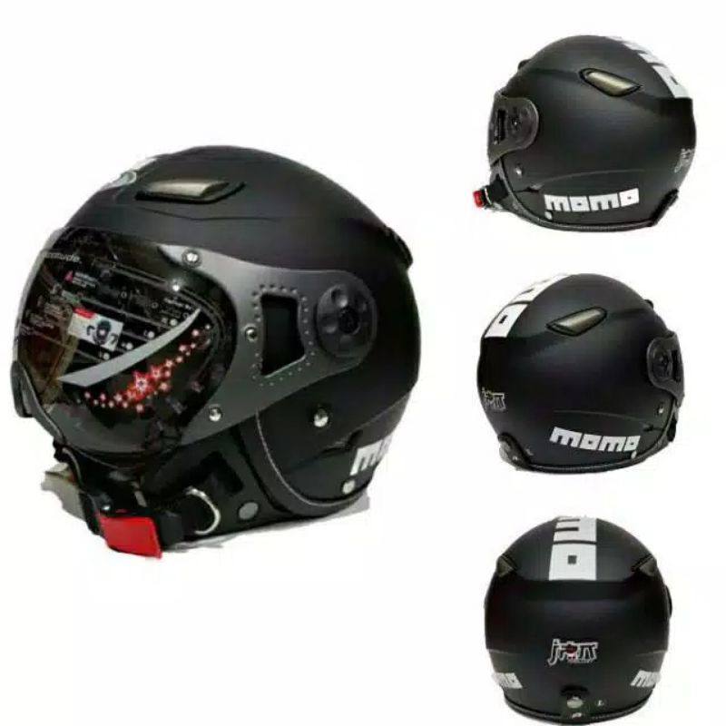 Helm JPN MOMO PILOT Original Hitam Doff
