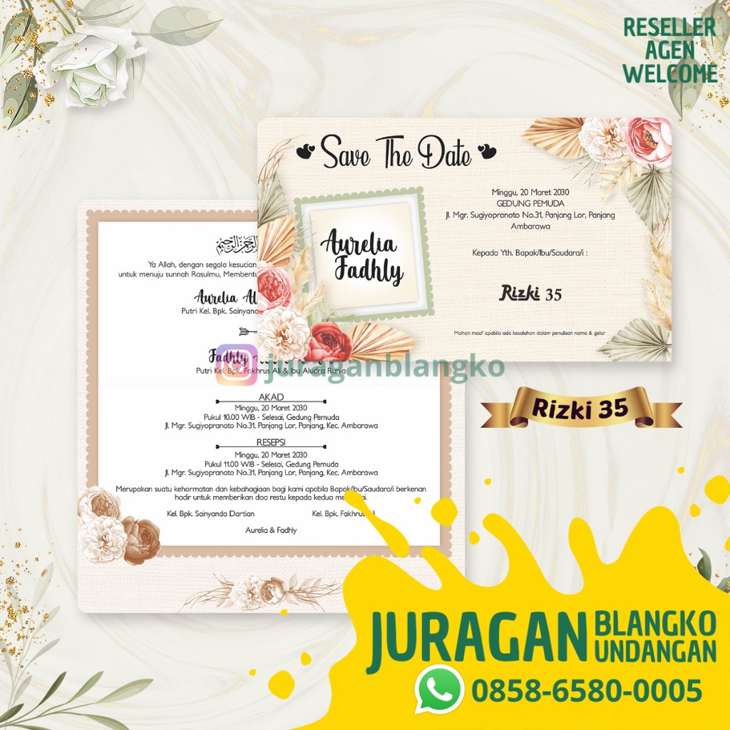 GROSIR BLANGKO UNDANGAN NIKAH RIZKI 35 JURAGAN BLANGKO