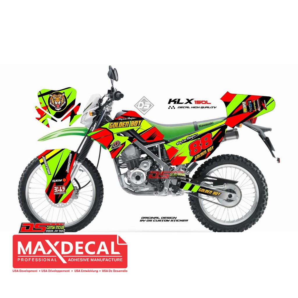 Decal Stiker KLX Lama Hijau Merah