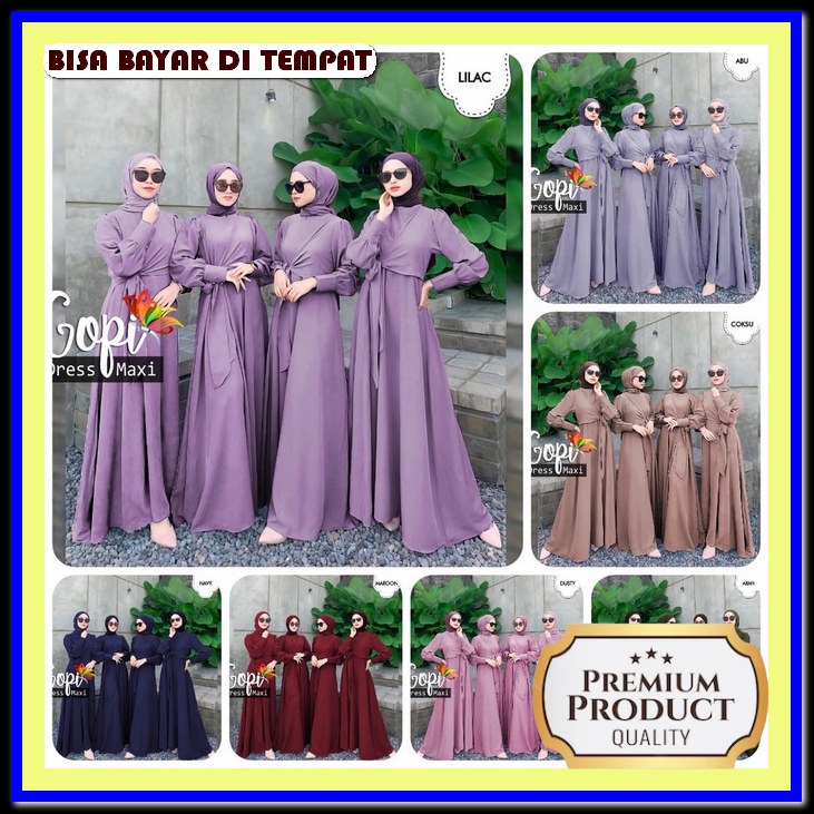 Baju Gamis Elegan Import Premium Pesta Kondangan Mewah Perempuan Dres Syari Gamis Lebaran Bju Muslim