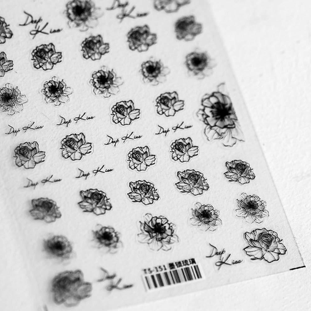 AUGUSTINA Agustin 5D Stiker Kuku Ukiran Jepang Tembus Bunga Pesona Slider Stiker DIY Nail Art Desgin