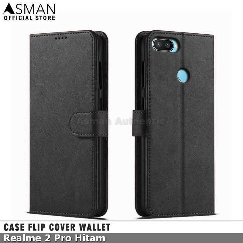 Asman Case Realme 2 Pro Leather Wallet Flip Cover Premium Edition