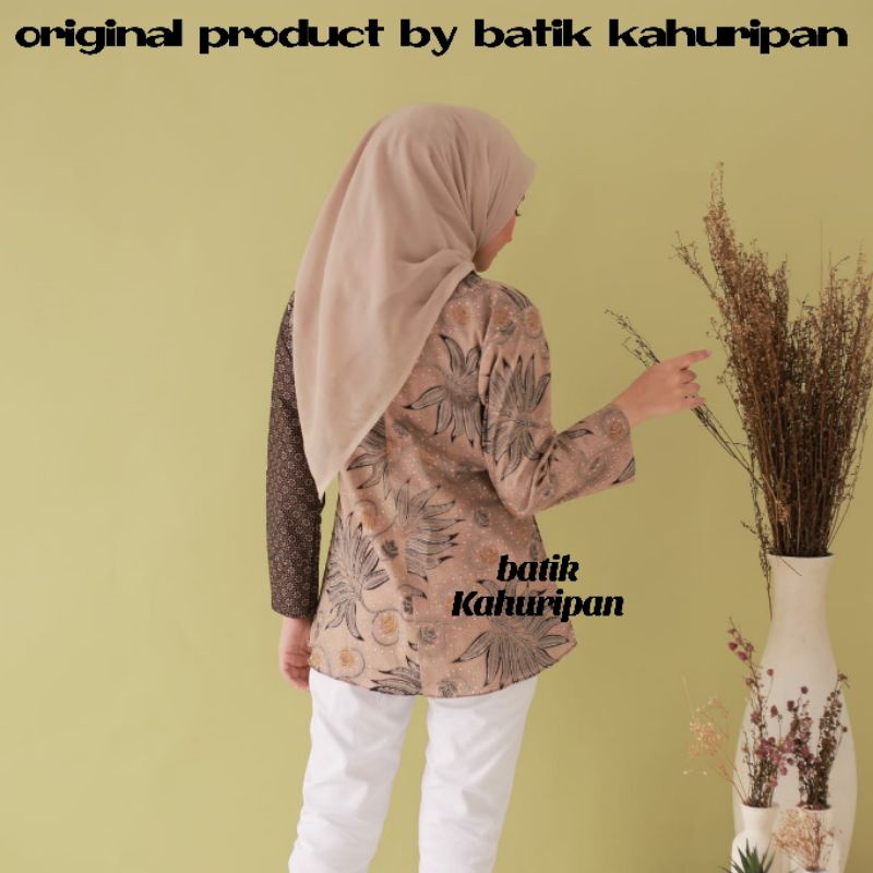 ATASAN BATIK WANITA LENGAN PANJANG TERBARU BLOUSE BATIK KERJA KANTOR