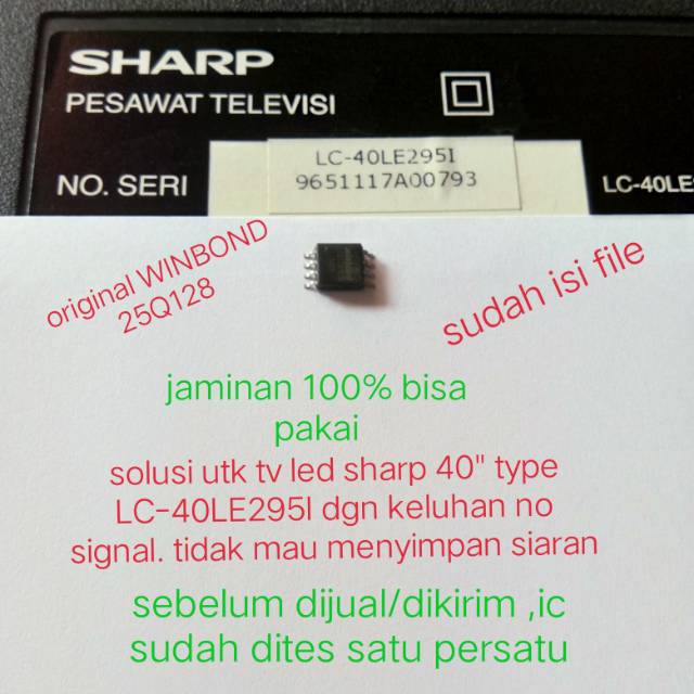 Ic eprom eeprom memory spi flash tv led sharp LC-40LE295I