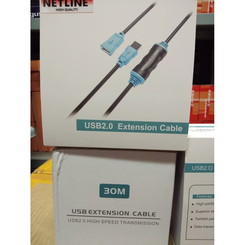 Netline Kabel USB2.0 Extension 30Meter Aktif