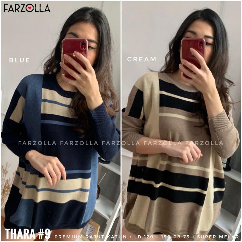 Thara #9 Matt Premium Rajut Katun Sweater Rajut Wanita Kekinian Sweater Rajut Wanita Jumbo Sweater R