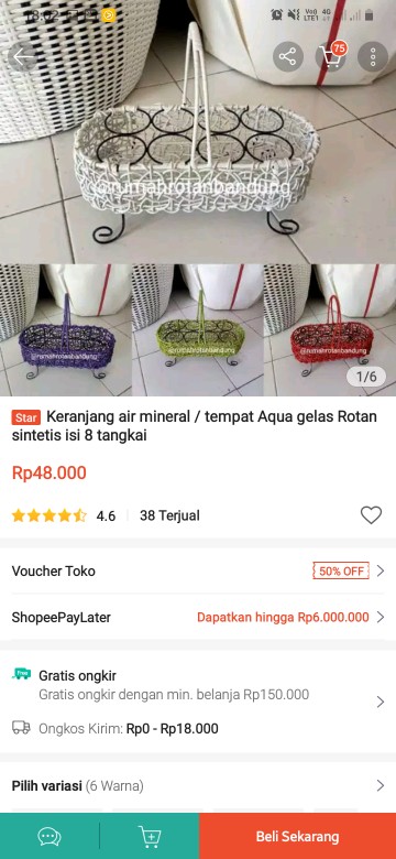 Tempat Aqua / Keranjang Aqua/ Rotan Sintetis