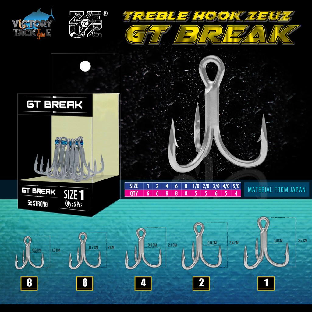 Kail Pancing Hook TREBLE  ZEUZ GT BREAK
