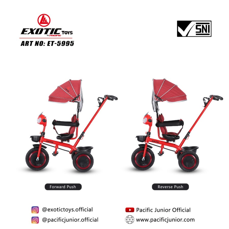 Sepeda balita roda tiga exotic ET 1262 1263 5995 sepeda roda tiga baby stroller kereta dorong anak bayi dorongan anak bayi tricycle ET1262 ET1263 ET5995 ET1265 ET 1265 ET1267 ET 1267 ET1268 ET 1268 ET2251 ET 2251 AT7705 AT 7705 AT7702 AT 7702