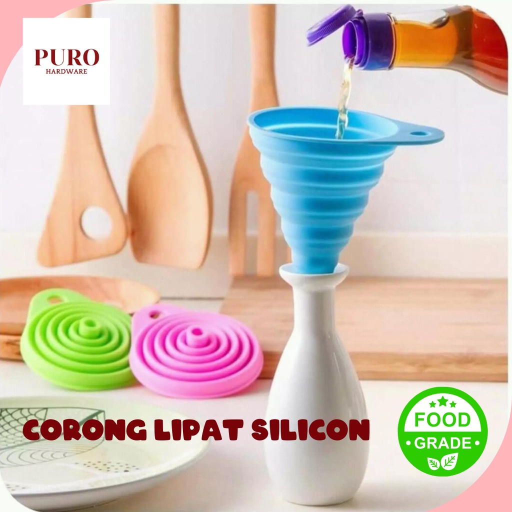 Corong Lipat Minyak Silikon / Corong Lipat Air Silikon Flexible Lipat / Corong Serbaguna