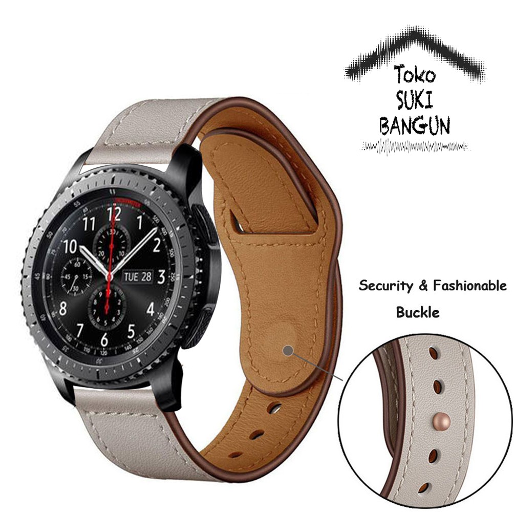 TALI JAM 20mm QUICK RELEASE Leather LOOP Button Galaxy Watch 4 3 41mm Active 1 2 42mm Gear Sport S2 Classic Watch Strap