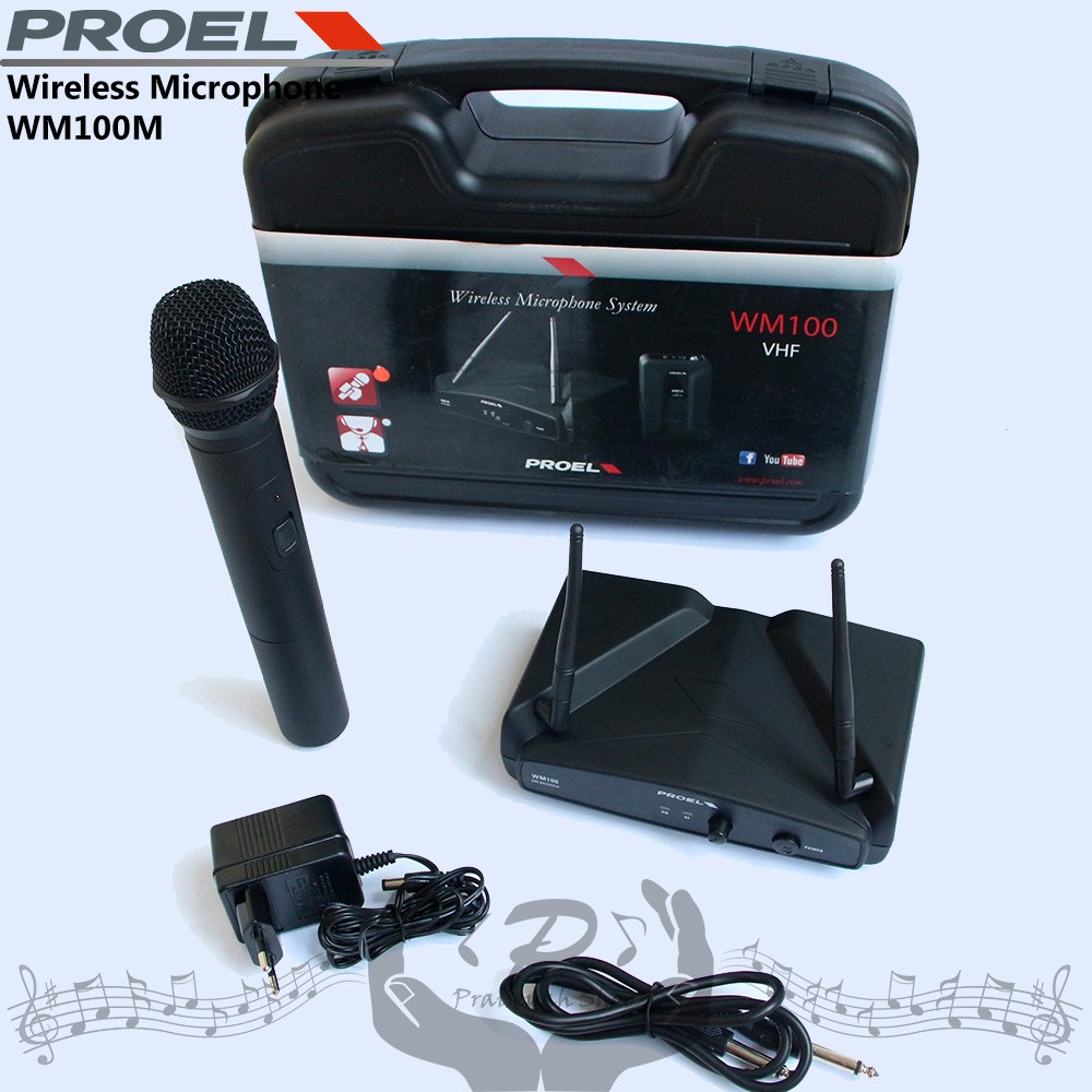 Mic Wireless WM100M Proel Fixed Frequency Handheld ORI WM 100 M Mik