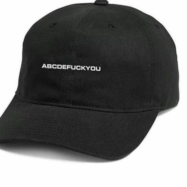 Topi baseball ediko bahan rafel premium pengait cakop besi pria wanita-Abcdfuck hitam