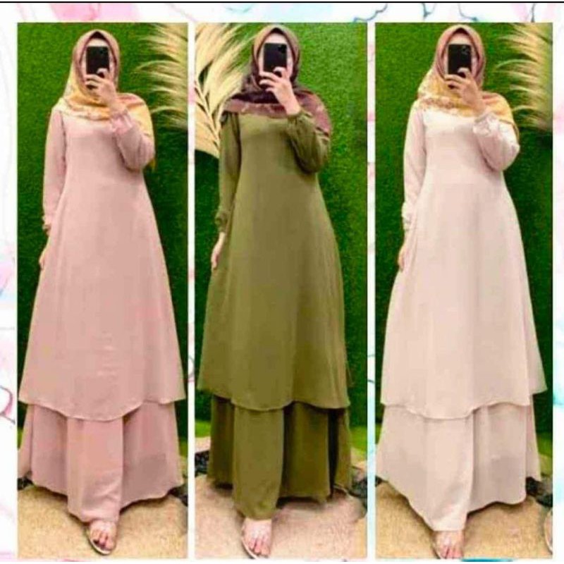 gamis Malaysia ceruty polos