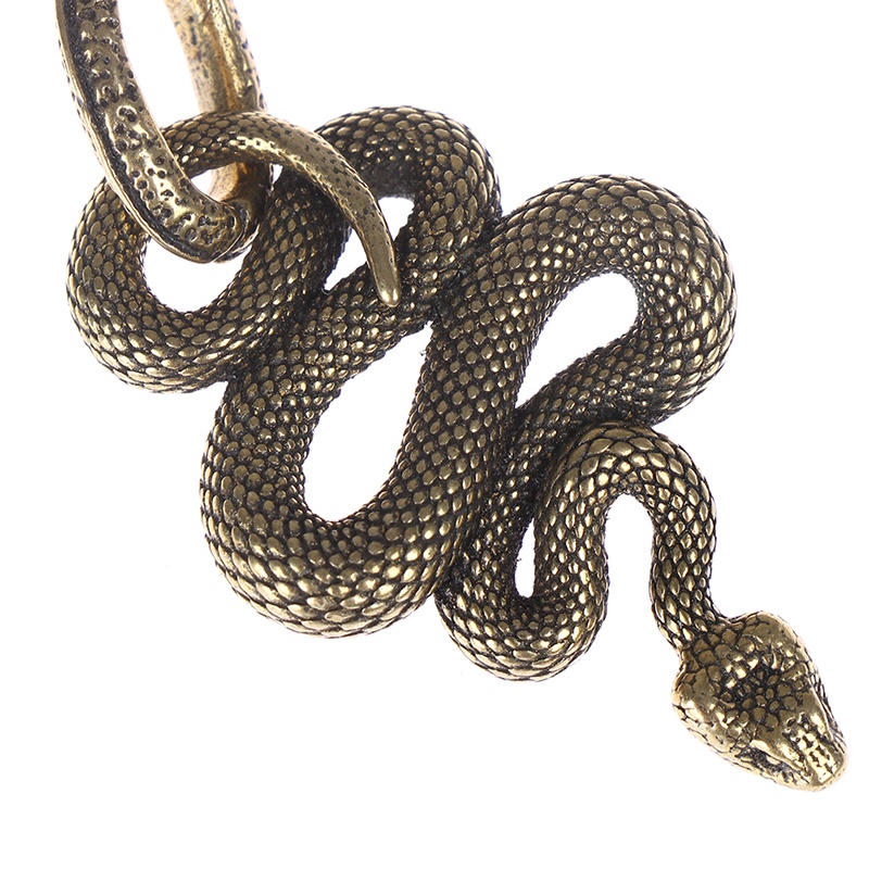 {LUCKID}1pc Brass Snake Key Ring Boa Key chain Outdoor Small Accessories Car Hanging