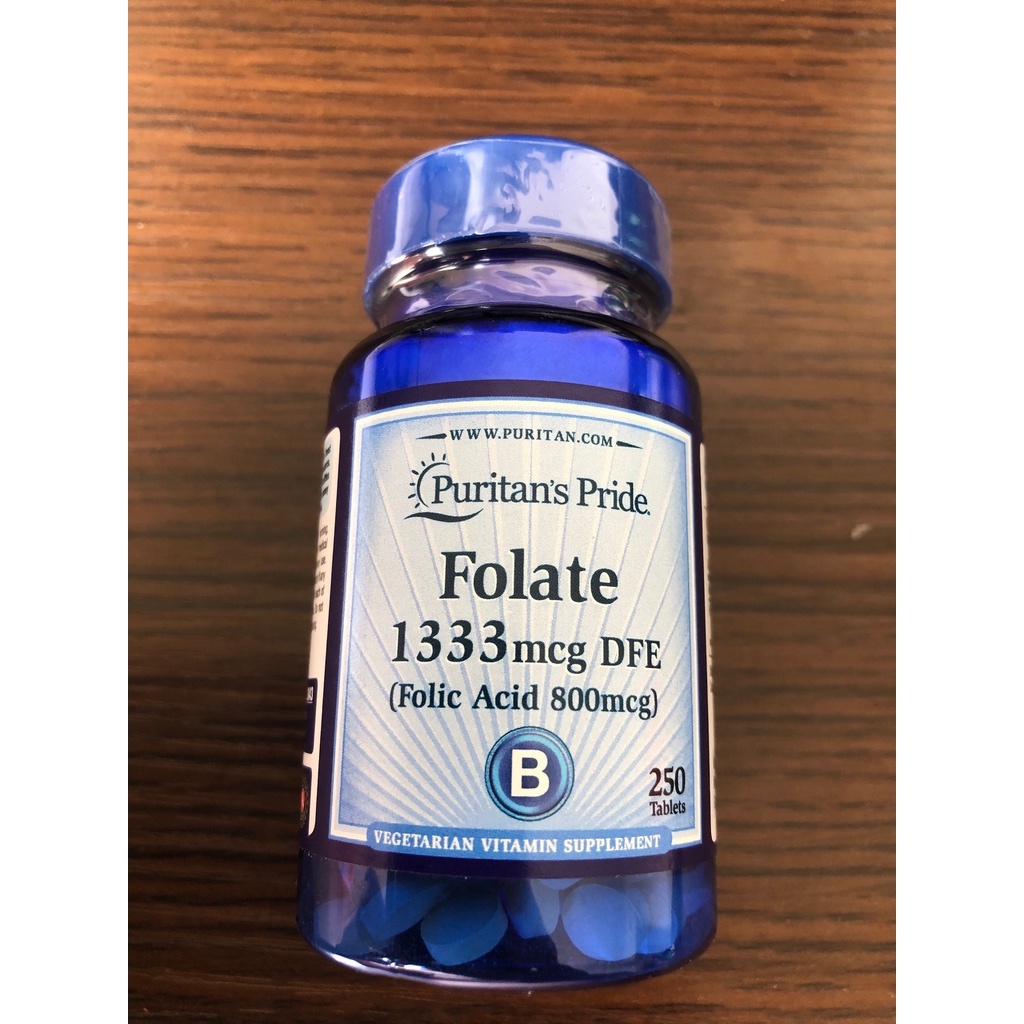 Puritans Pride Folate 1333 mcg DFE Folic Acid 800 mcg 250 tablets ORIGINAL USA #2843