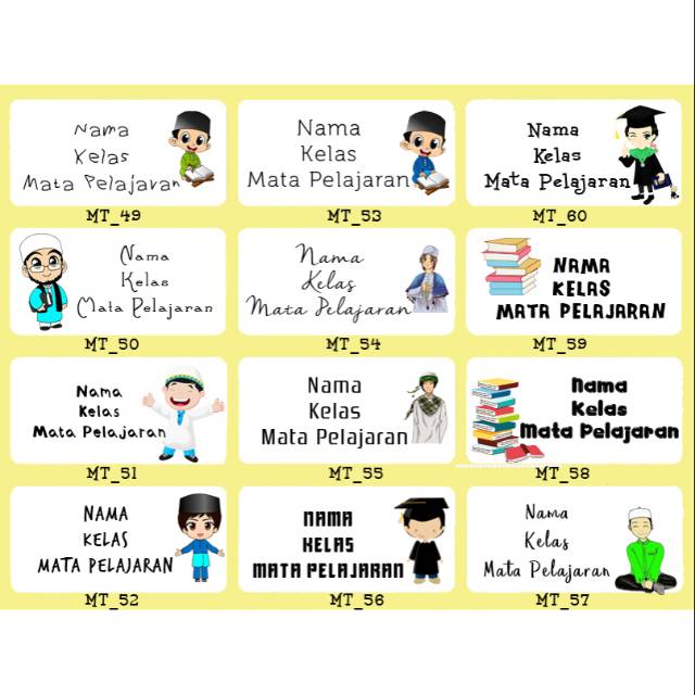 

Print label T&J motif untuk buku Dll