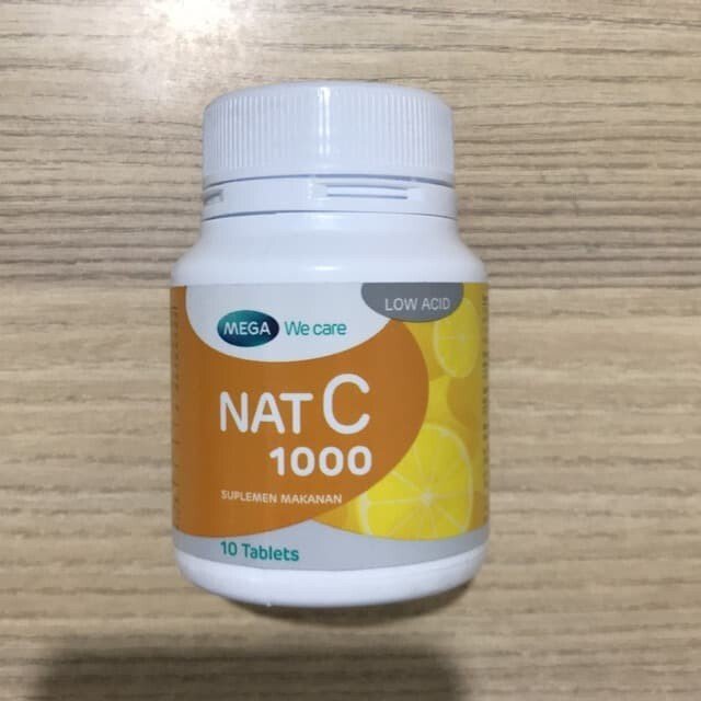 Mega We Care NAT C 1000 Mg 10 Tablet Vit C Vitamin Daya Tahan Tubuh Imun Booster