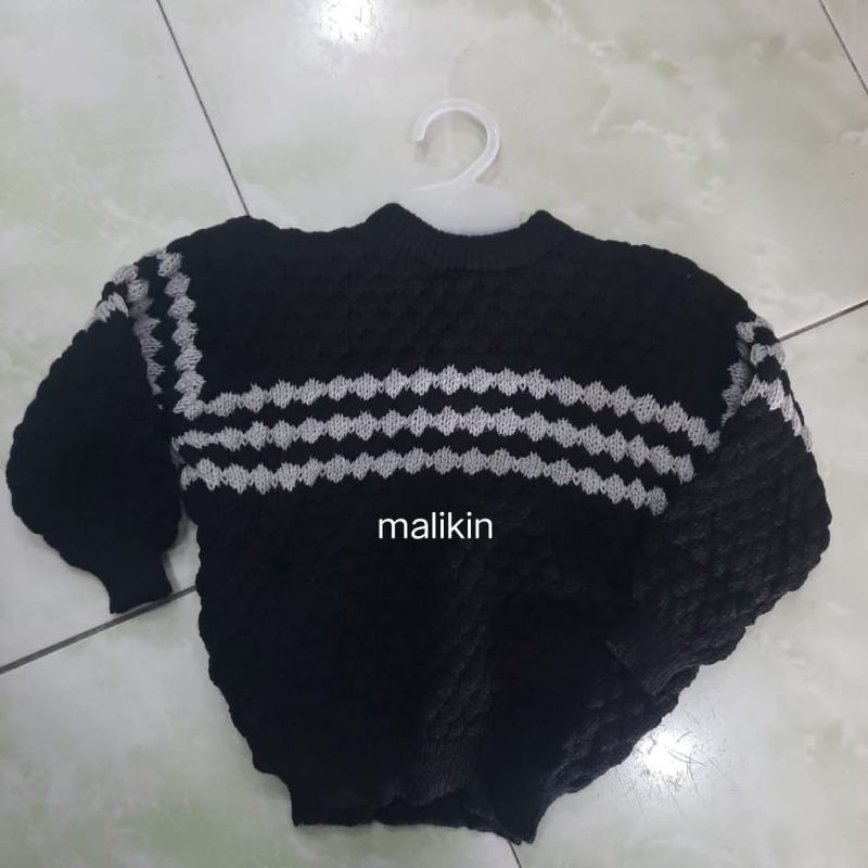 SWEATER NANAS ANAK STRIPE MALIKIN 2-4 TAHUN UNISEX / SWEATER ANAK POLET MALIKIN PEREMPUAN DAN LAKI LAKI / SWEATER ANAK RAJUT