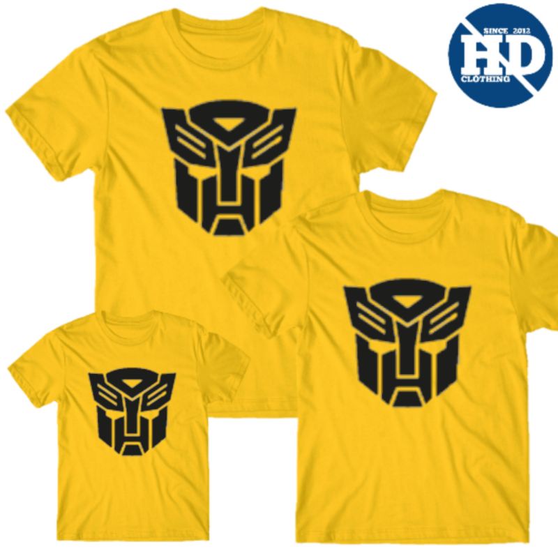 KAOS ATASAN PRIA DEWASA DAN ANAK MOTIF TRANSFORMERS COUPLE FAMILY