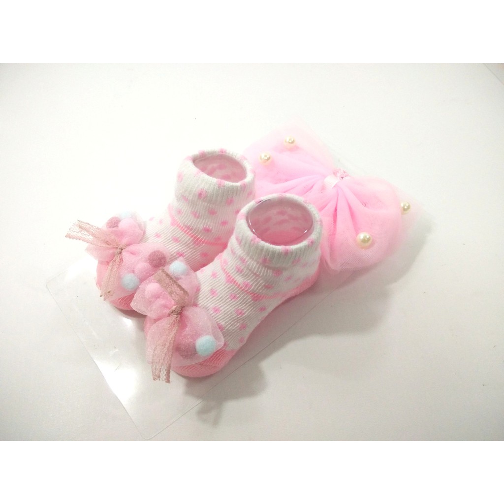 Bando Headband Bayi Set dengan Kaos Kaki Bayi | Bandana Bayi