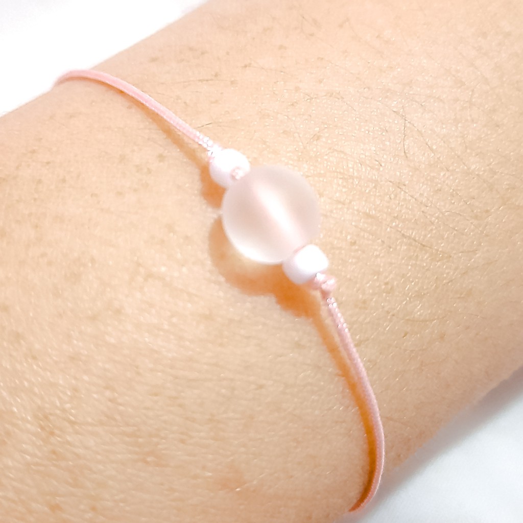 Crystal Bracelet ( gelang tali/ gelang handmade/ gelang simple/ gelang minimalis/ gelang wanita )-Pink