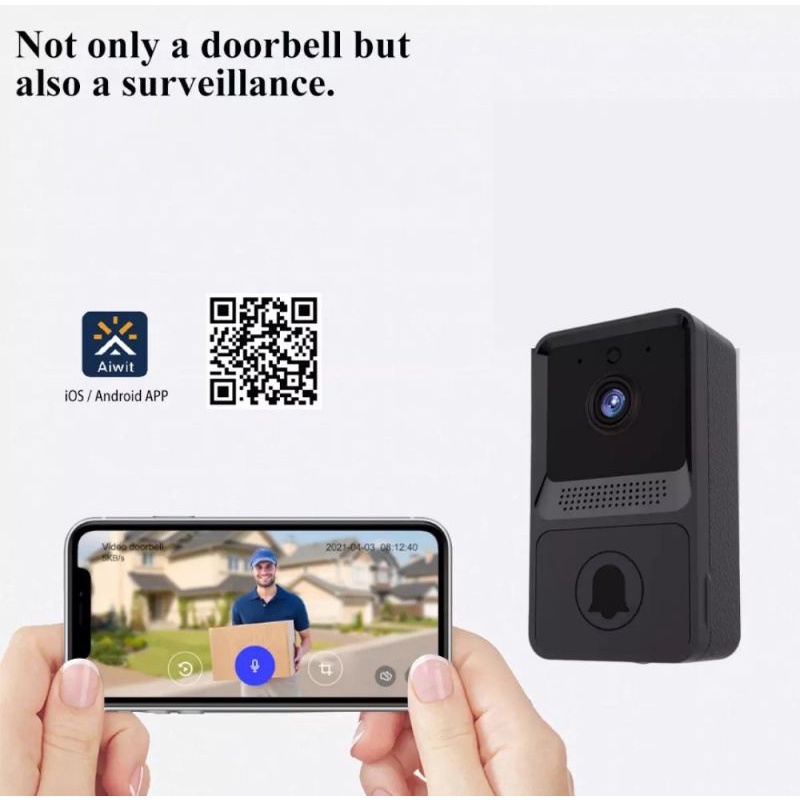 Door bell kamera bel pintu wireless wifi ip camera cctv tamu wireless wifi doorbell pintu