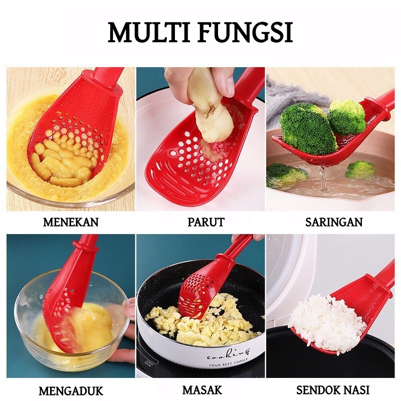 [XOQ] SENDOK SARINGAN CUCI SAYUR / SENDOK SPATULA SARINGAN / CENTONG NASI / SENDOK SARINGAN SERBAGUNA