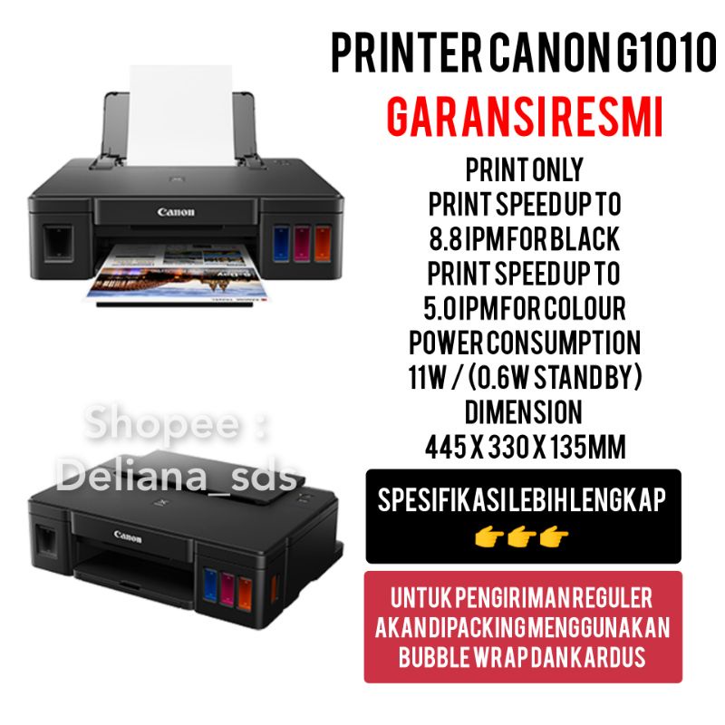 Printer Canon G1010 Garansi Resmi 3 Tahun Printer murah Printer canon infus Printer print only Print