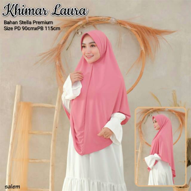 Hijab Dewasa Khimar Syar'i Laura Bergo Instan Jumbo Termurah Bahan Stella Premium | BISA COD