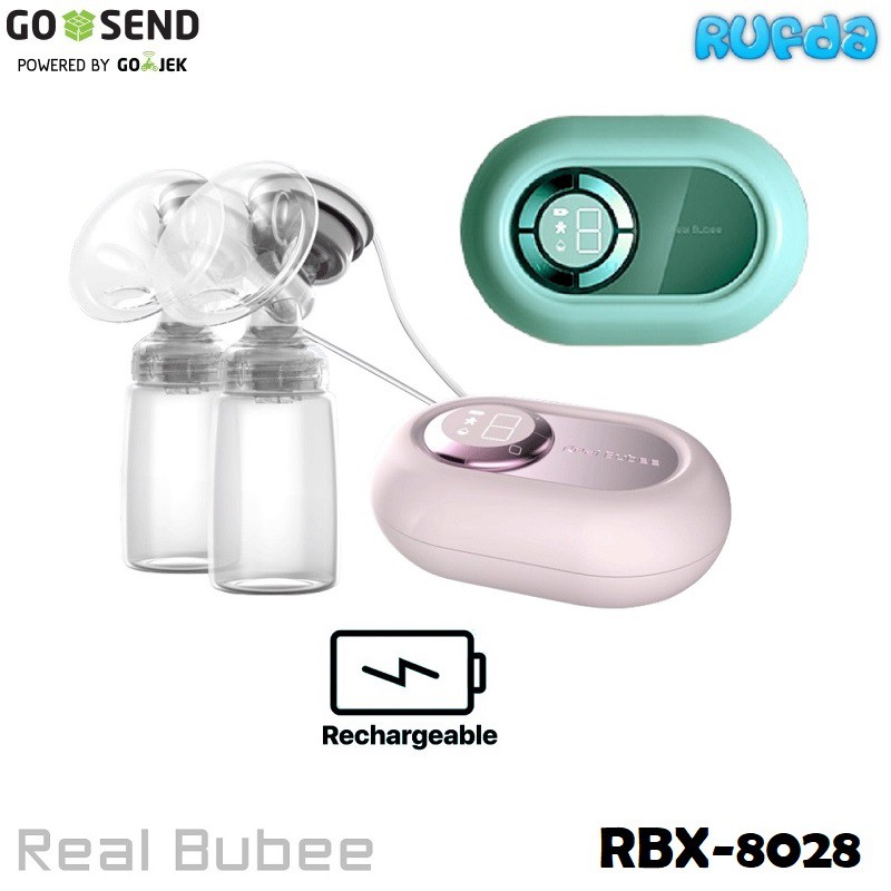 Real Bubee RBX-8028 Rechargeable Electric Breastpump Double Pompa ASI