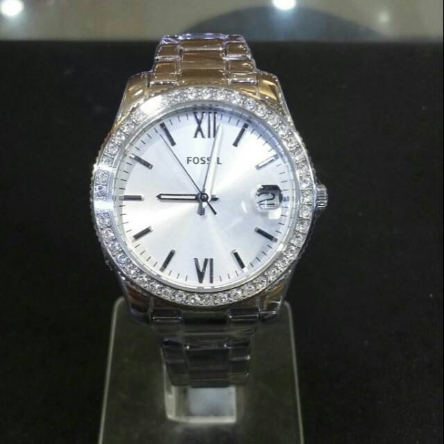 JAM TANGAN WANITA FOSSIL ES4317 SILVER 100% ORIGINAL