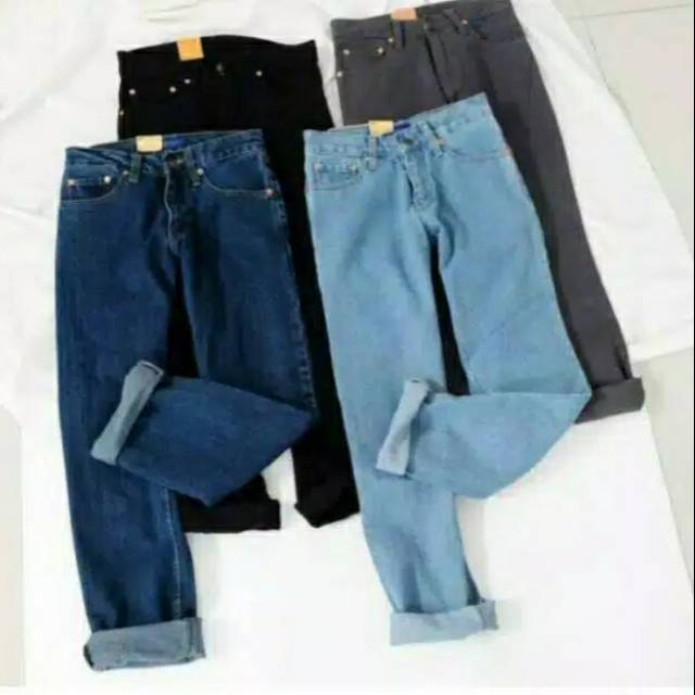 {FREE ONGKIR}Boyfriend Celana Jeans Wanita Boyfriend Bahan Jeans Tebal Cobra Model Pakai Warna Cream