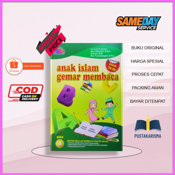 Buku Anak Islam Gemar Membaca Jilid 4 untuk Anak Pra Sekolah Dasar Suka Menulis Mewarnai SD TK PAUD