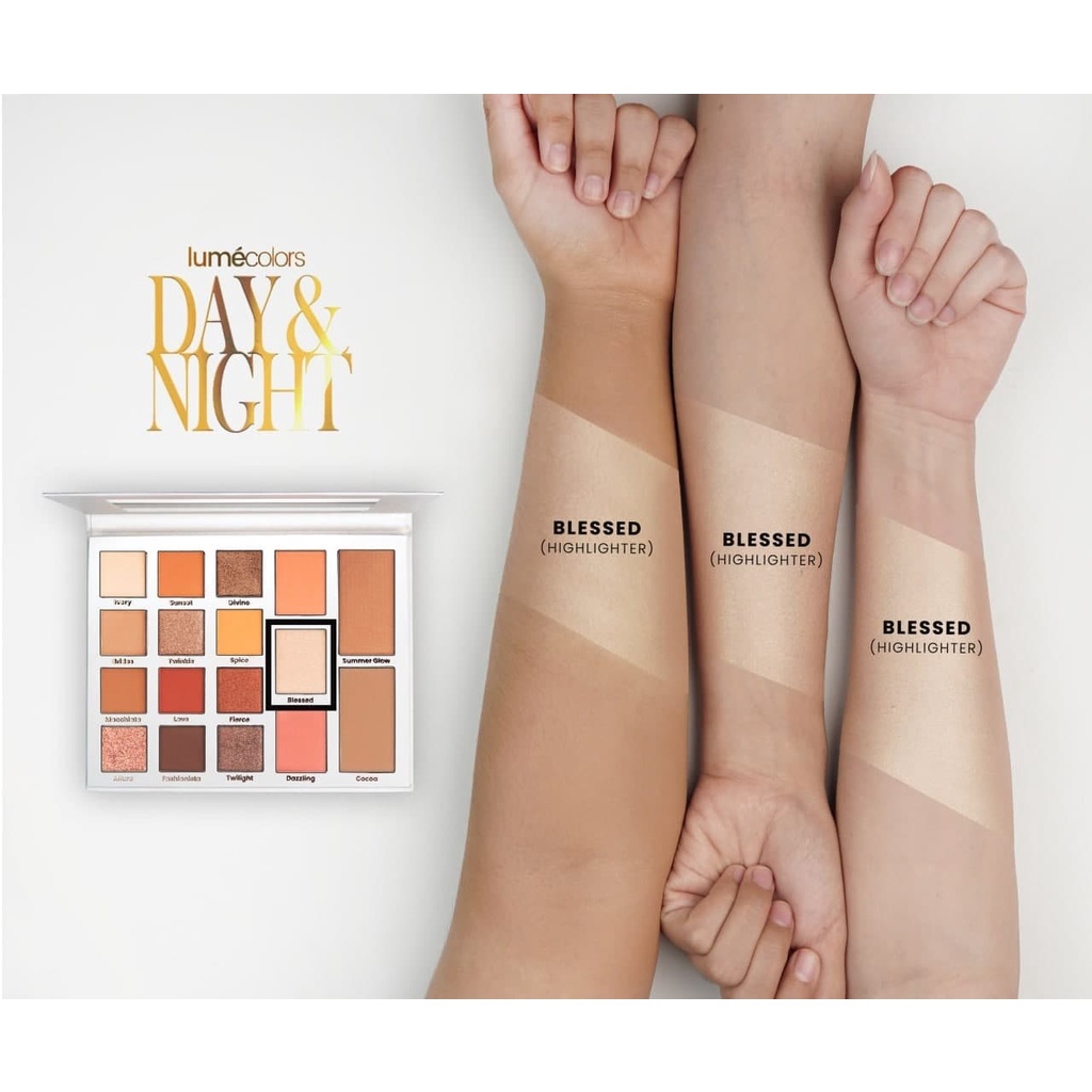 Lumecolors Eyeshadow Palette Day and Night Bronzer Conturing + Brush 5 IN 1