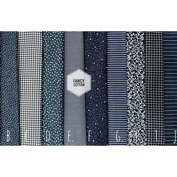 kain katun jepang motif navy edition fancy dari tokai senko - A. kotak f2020