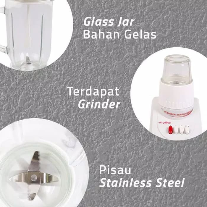 NIKO BLENDER GELAS KACA 1 LITER NK BG4 / NKBG4 TERMURAH