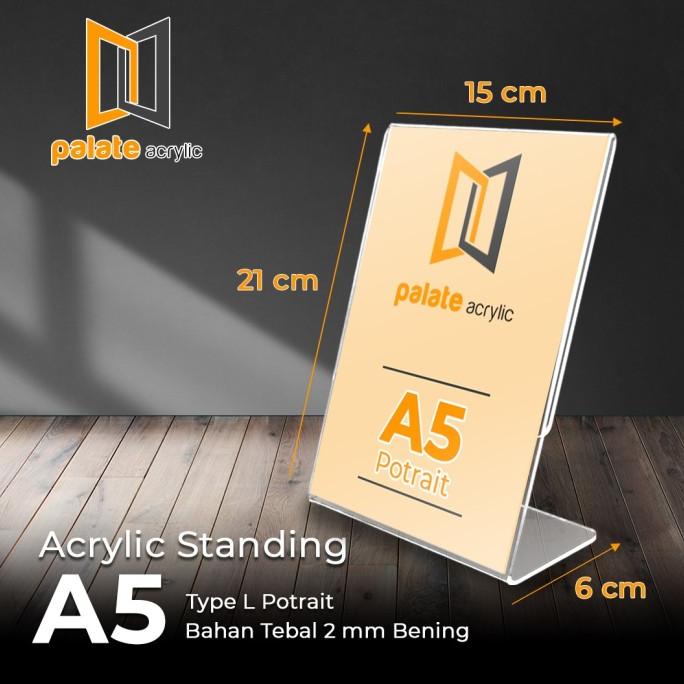 

acrylic tent holder / akrilik tent card A5 tempat brosur Meja bentuk L