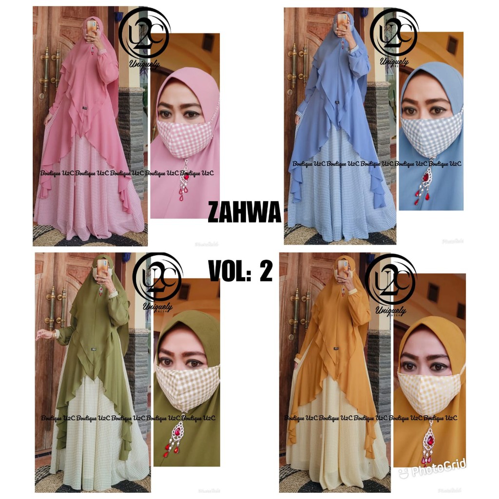 ZAHWA syari by U2C | gamis ceruty
