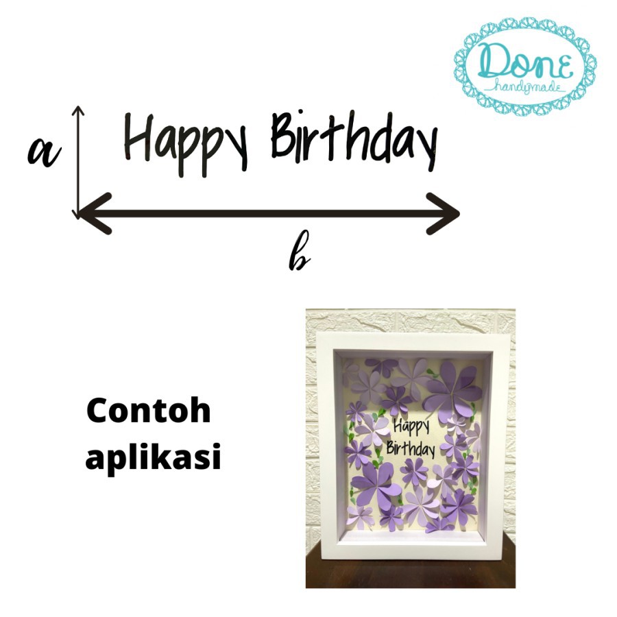 Sticker tulisan happy birthday label potong label cutting hadiah gift