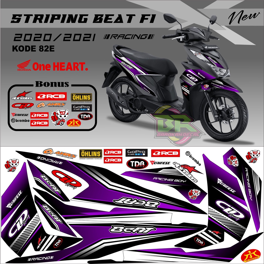 Striping Beat New 2020-2023 Stiker Lis Beat New Variasi kode 82