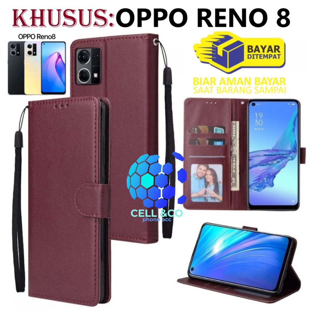 NEW OPPO RENO 8 2022 TERBARU CASE FLIP LEATHER WALLET PREMIUM FLIP CASE BUKA TUTUP KESING HP CASING FLIP CASE WALLET OPPO RENO 8 4G