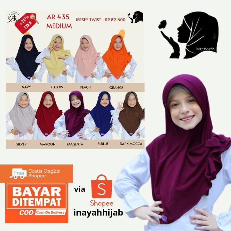 TERLARIS COD ✅ Hijab Ar Rafi AR 435 hijab instan bergo arrafi || INAYAHHIJAB-1