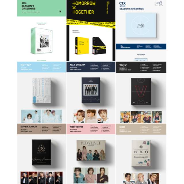 SEASON GREETING 2020 GFRIEND, BTS, TXT, EXO, RED VELVET, SUJU, NCT DREAM, NCT 127, CIX