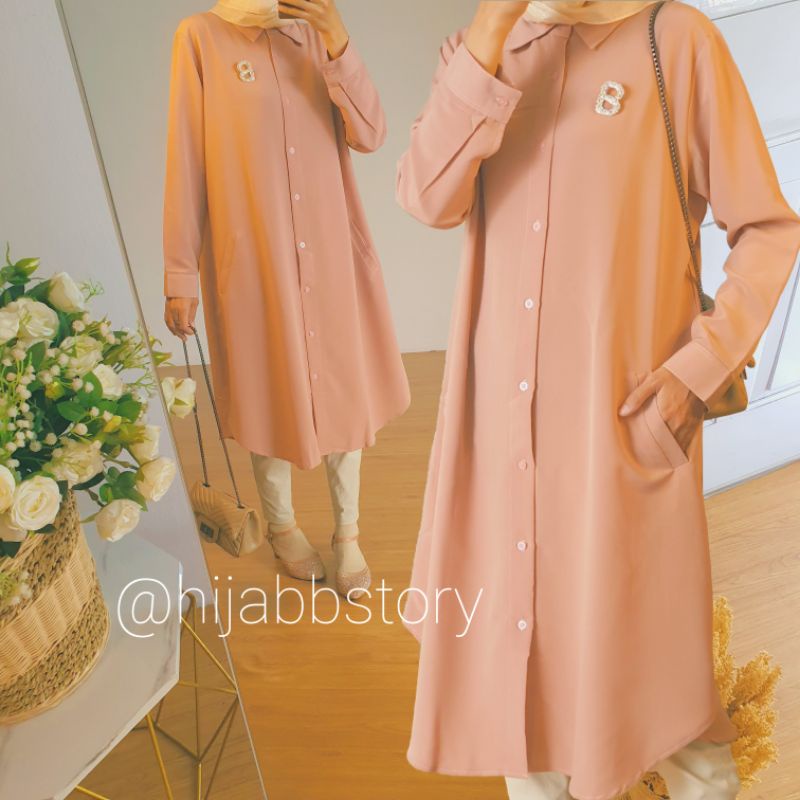 (READY STOCK) Basic Shirt 3Pcs/Kg 4 Warna 115/110 Allsize Tunik Jumbo Peach Sofie Polos Cantik Origi