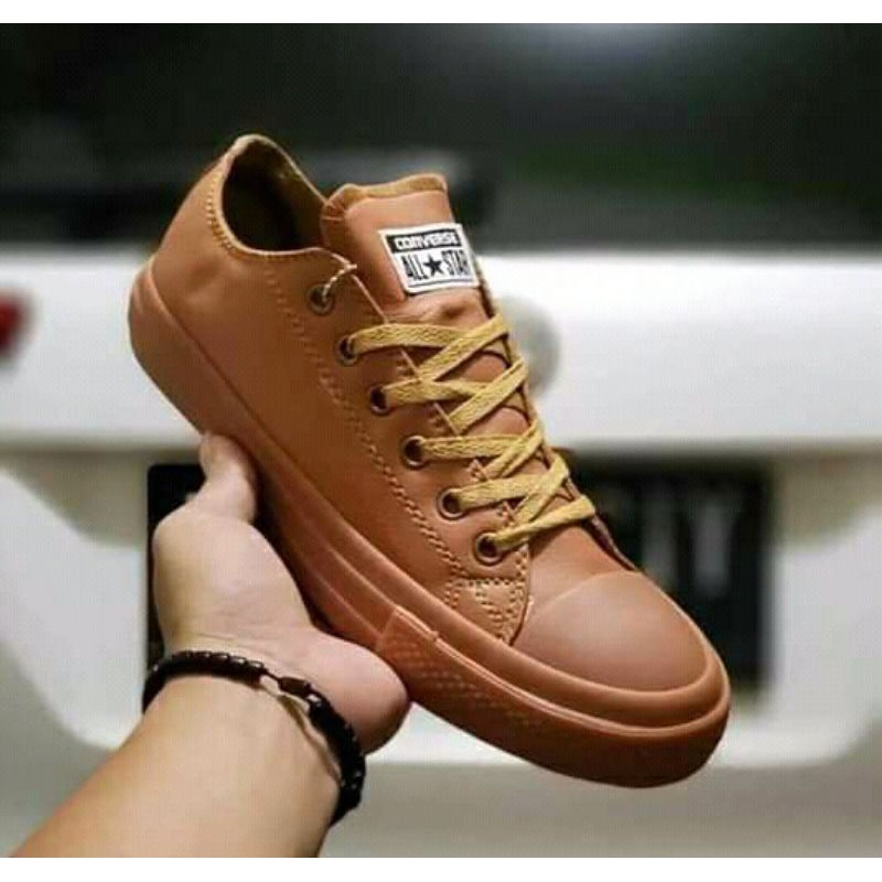 Laris Sepatu converse all star 38-44 leather piu tinggi dan pendek - sneakers pria bukan kulit asli