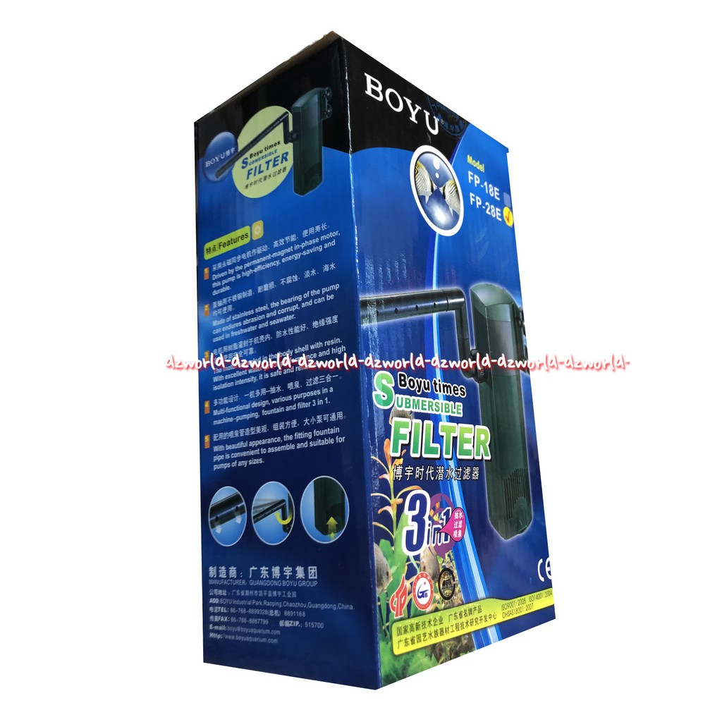 Boyu Times Submersible Filter Aquarium FP-28E Filters Akuarium Ikan Saringan Boyyu Fp 28E