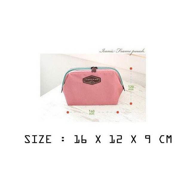 Dompet Tas Kosmetik (TS12) Cosmetic Bag Portable Iconic Frame Pouch Multifungsi